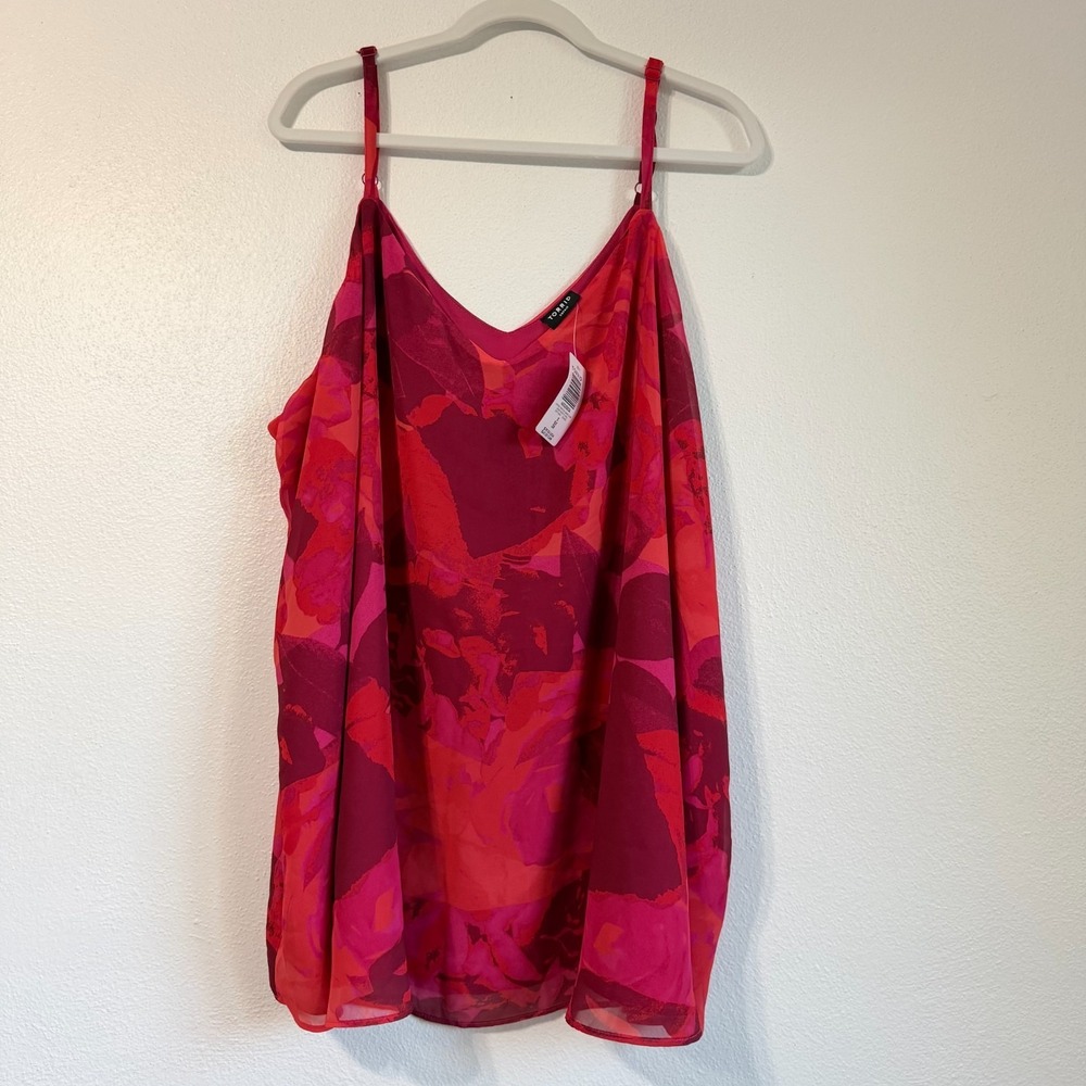 Torrid NWT Sophie Shady Rose Floral Chiffon Swing Cami 5X Coquette Soft Girl